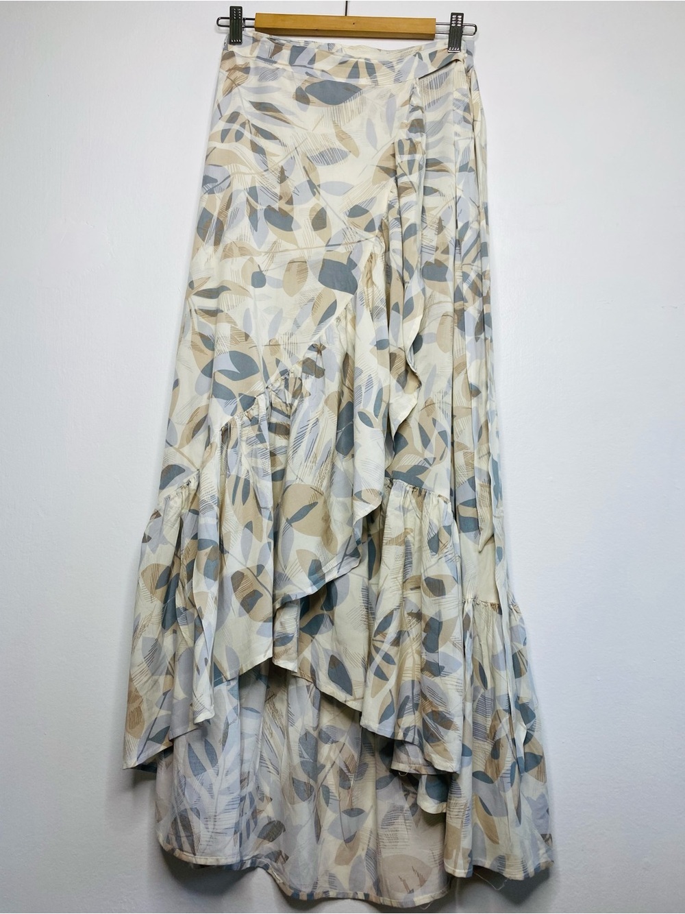 Surf Gypsy Wrap high low Midi Skirt Size L Beachy Resort Tropical